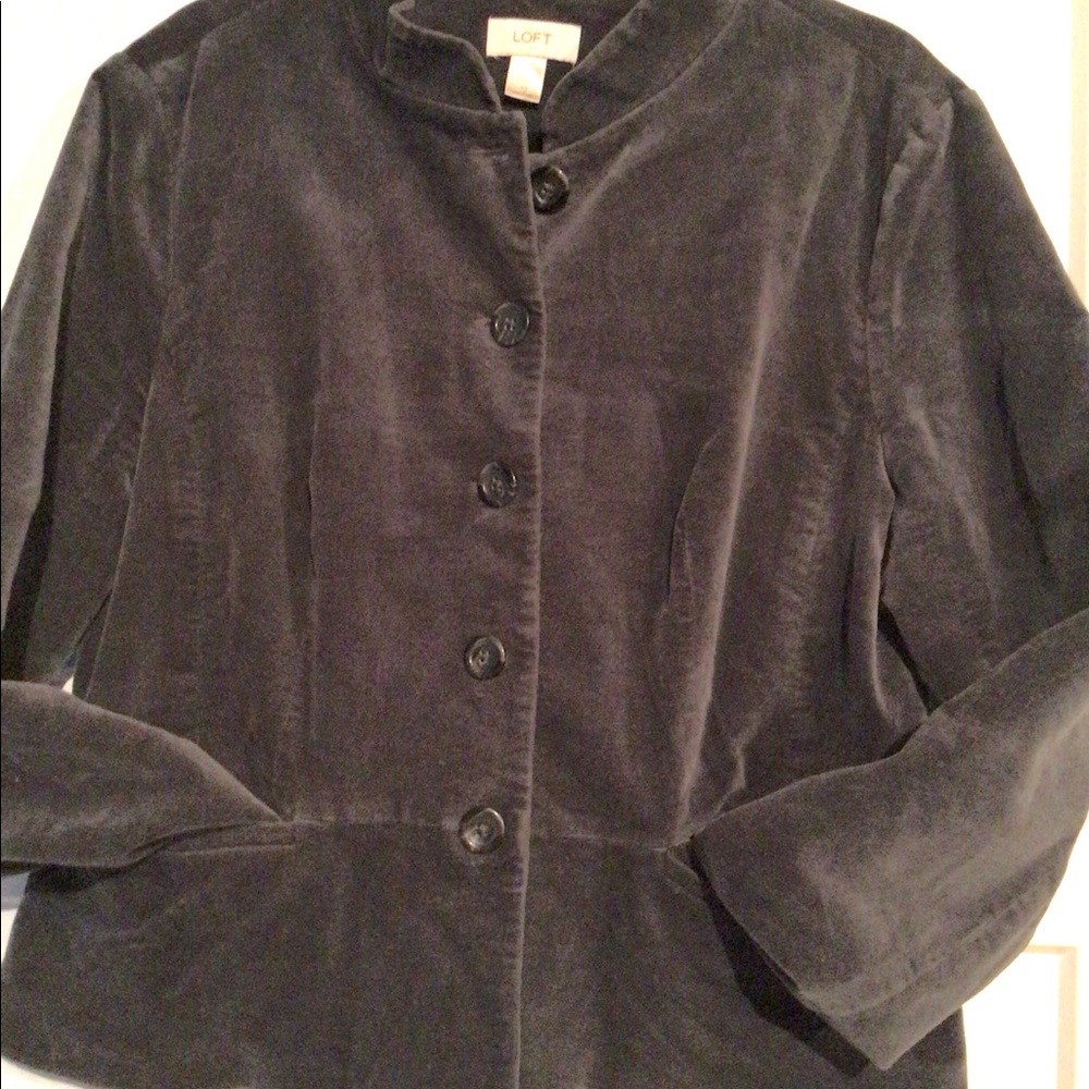 LOFT gray velvet jacket size 12